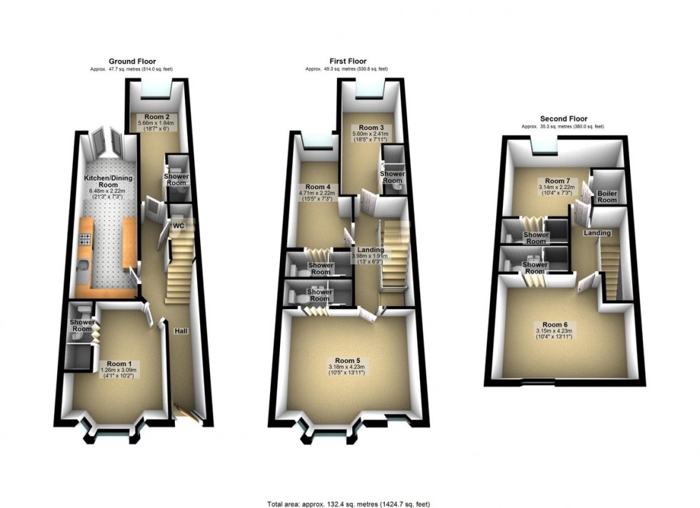 Floorplan for Newly Renovated Large room for couple By Train Station