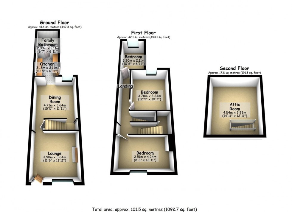 Floorplan for Great Looking first time buyer or Family Home